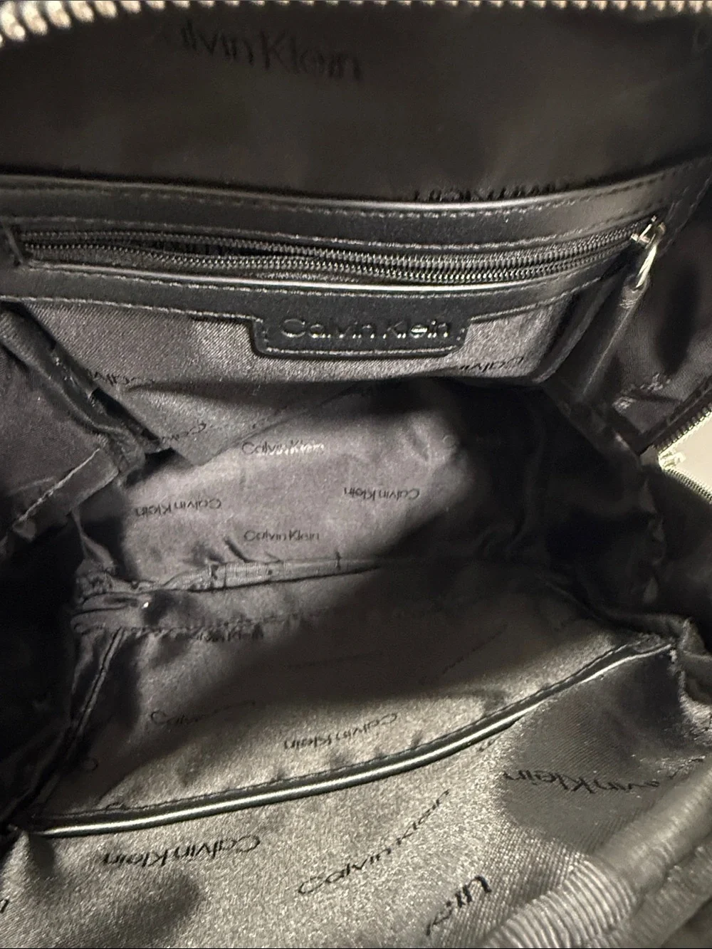 Calvin Klein Small Black Nylon Backpack Purse with Silver-tone Hardware